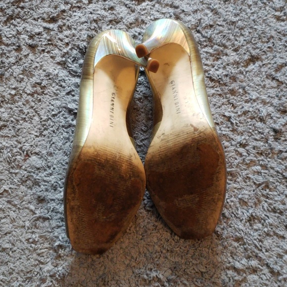 Gianni Bini Metallic Peep-Toe Pumps - Picture 3 of 4